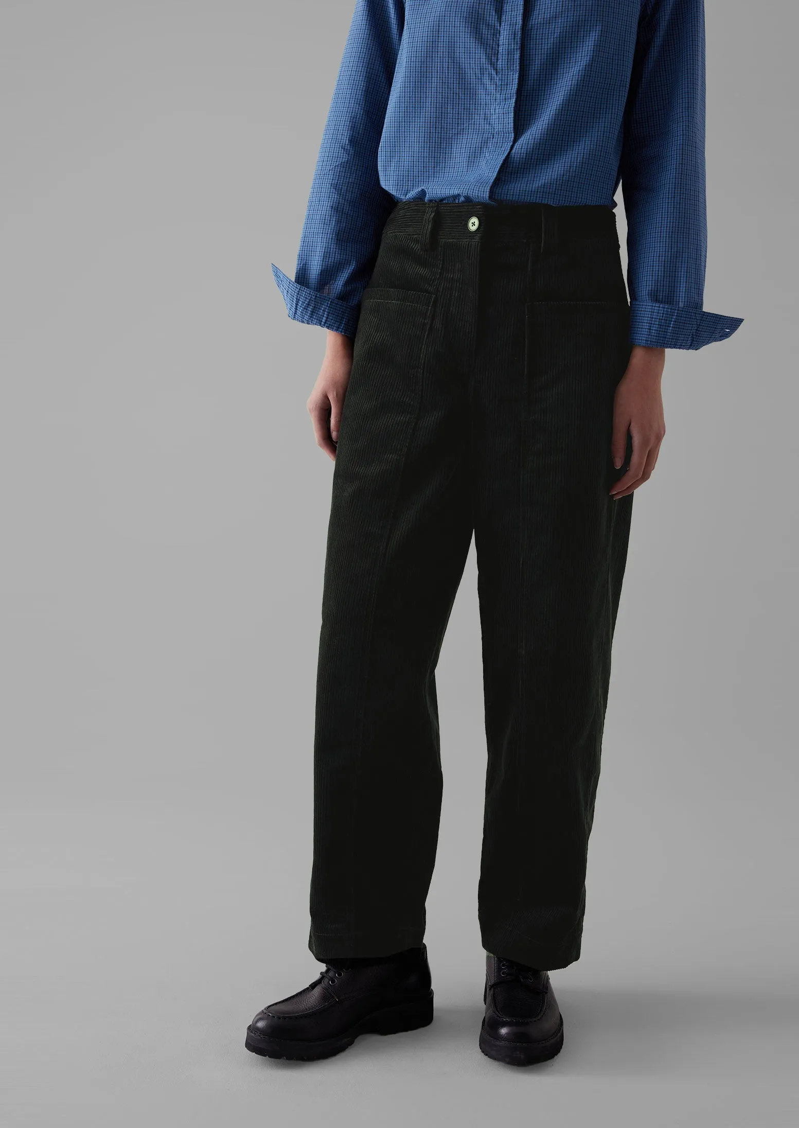 Panelled Organic Cord Trousers | Brown Slate sold by TOAST product image thumbnail 4