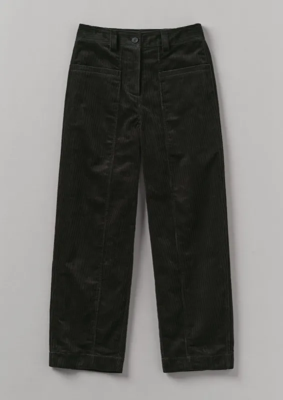 Panelled Organic Cord Trousers | Brown Slate sold by TOAST