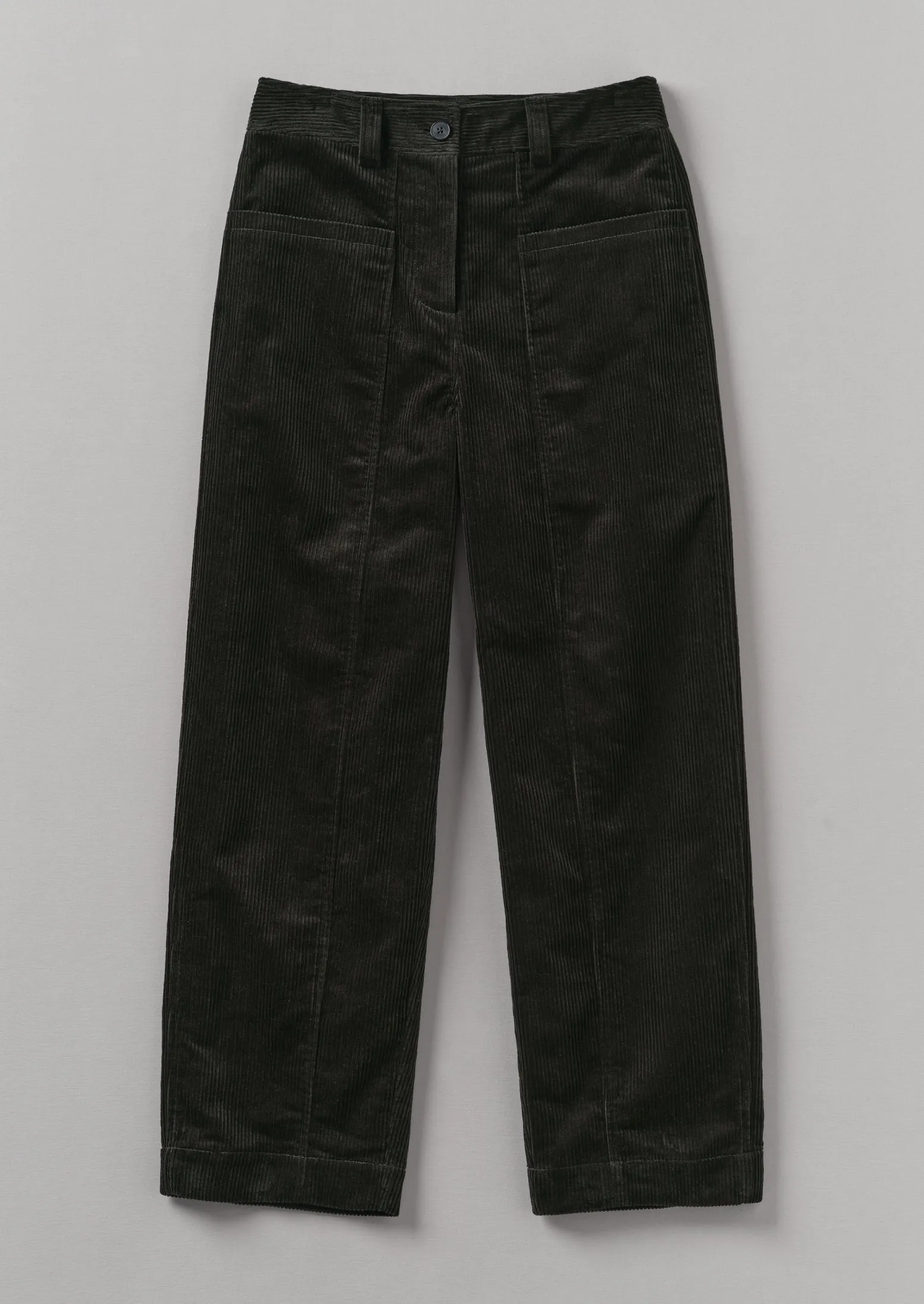 Panelled Organic Cord Trousers | Brown Slate sold by TOAST