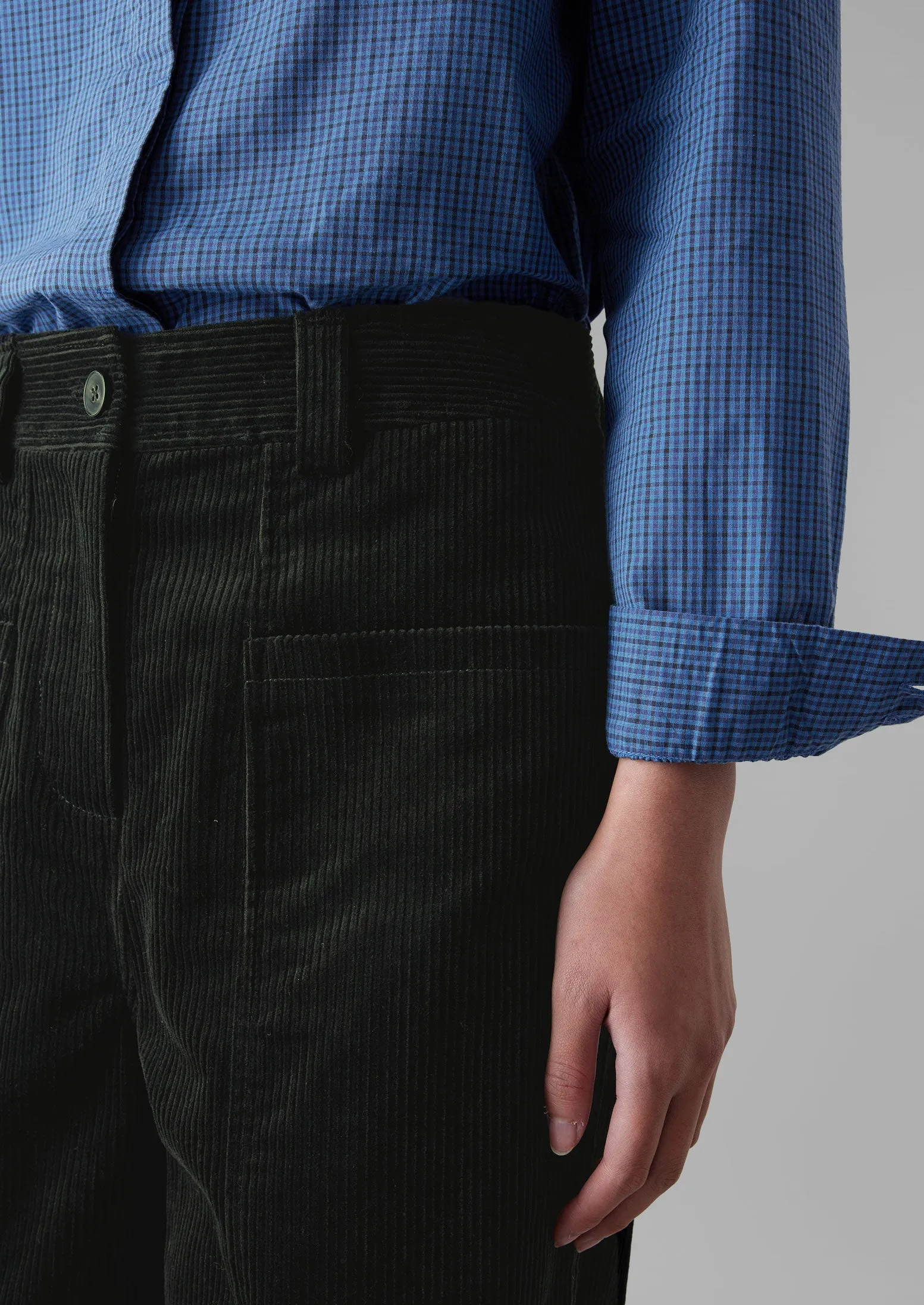 Panelled Organic Cord Trousers | Brown Slate sold by TOAST product image thumbnail 3