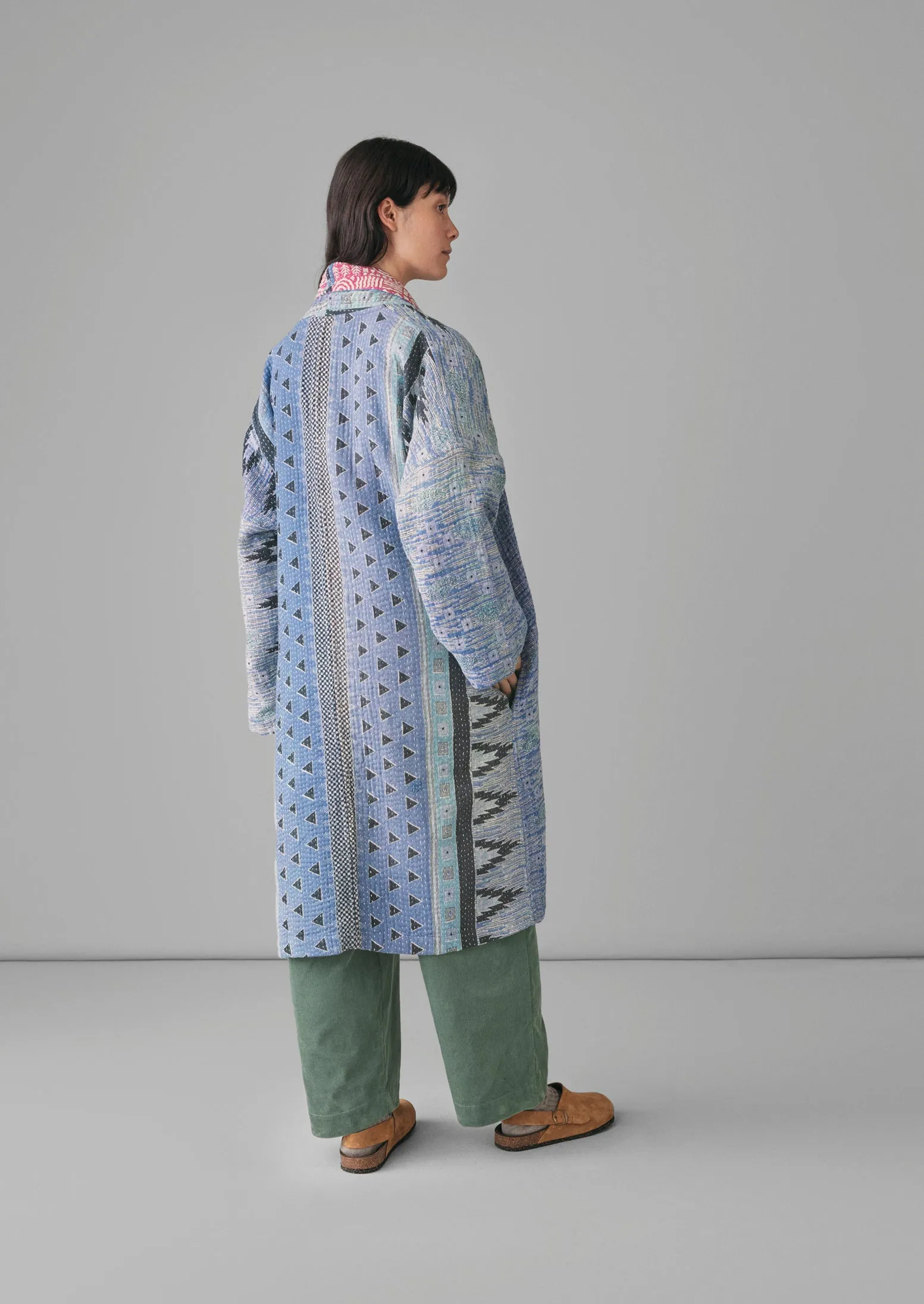 Repurposed Kantha Coat | Blues sold by TOAST product image thumbnail 4