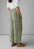 Gingham Linen Patch Pocket Trousers | Garden Green sold by TOAST