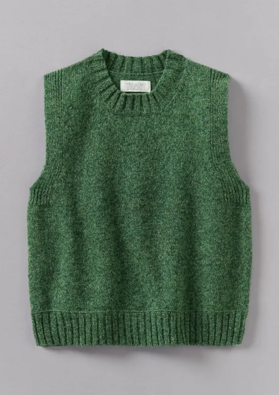 Neat Mouline Wool Tank | Thorn Green Marl sold by TOAST