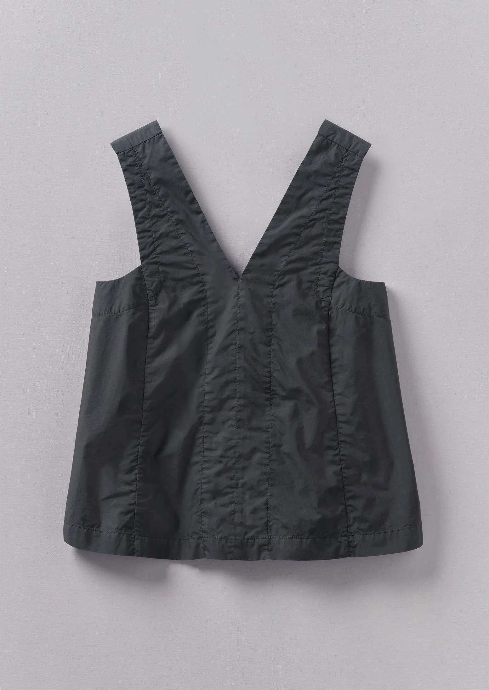 V-Neck Cotton Poplin Top | Slate Navy sold by TOAST