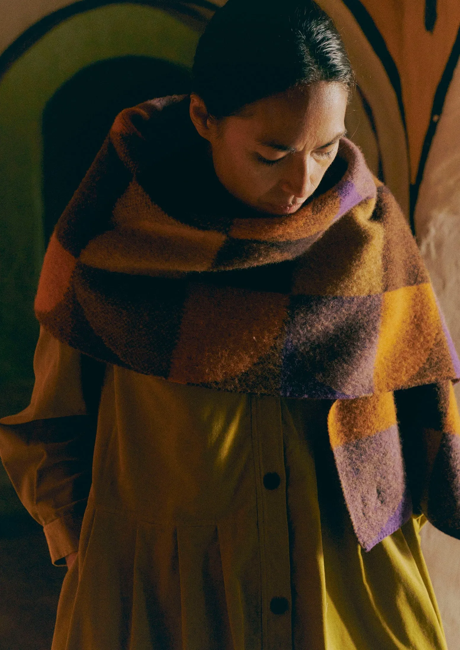 Colour Block Wool Scarf | Ginger Multi sold by TOAST product image thumbnail 2