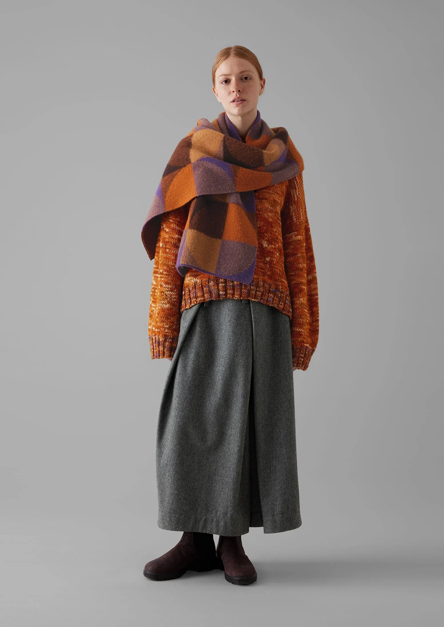 Colour Block Wool Scarf | Ginger Multi sold by TOAST product image thumbnail 3