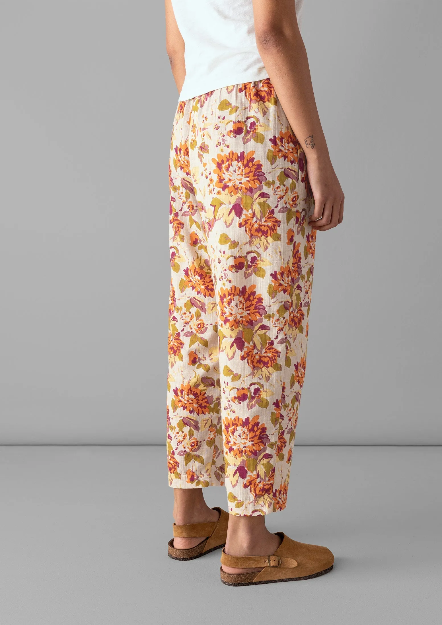 Dahlia Print Organic Cotton Pyjama Trousers | Rose sold by TOAST product image thumbnail 4