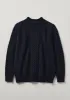 British Wool Cable Knit Sweater | Navy sold by TOAST