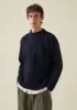 British Wool Cable Knit Sweater | Navy sold by TOAST