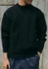 British Wool Cable Knit Sweater | Navy sold by TOAST