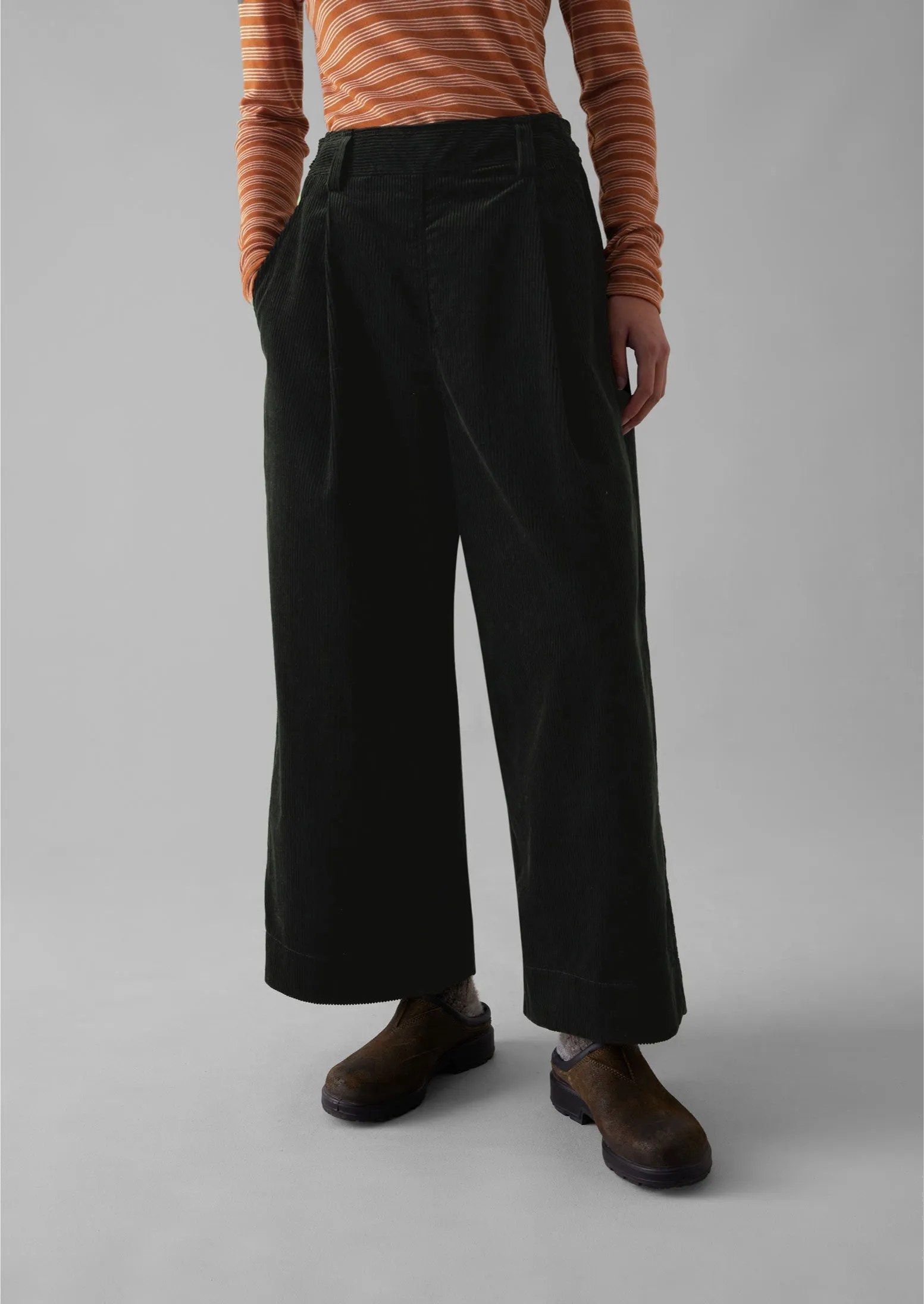 Organic Cord Pleat Front Trousers | Brown Slate sold by TOAST product image thumbnail 4