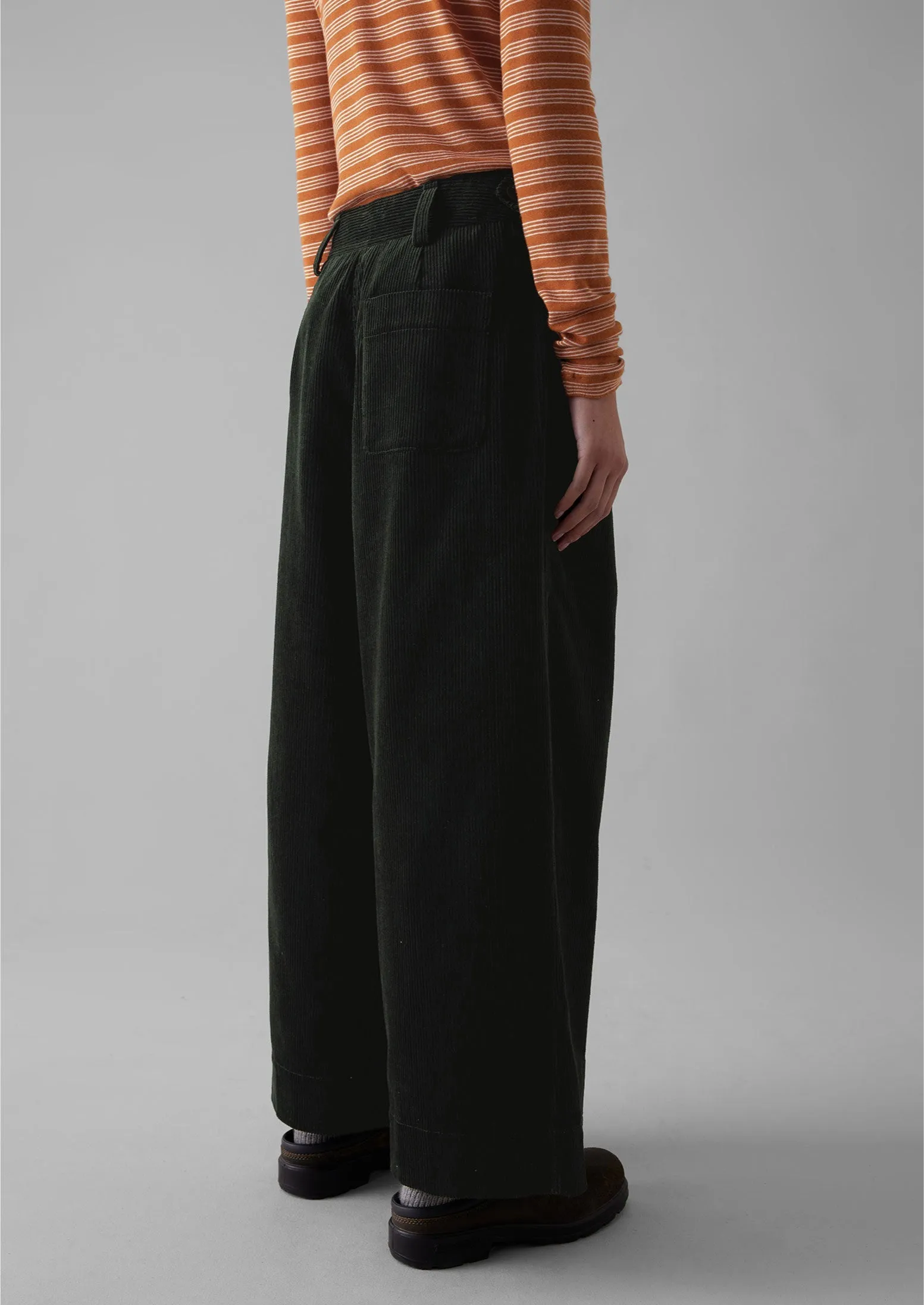 Organic Cord Pleat Front Trousers | Brown Slate sold by TOAST product image thumbnail 5