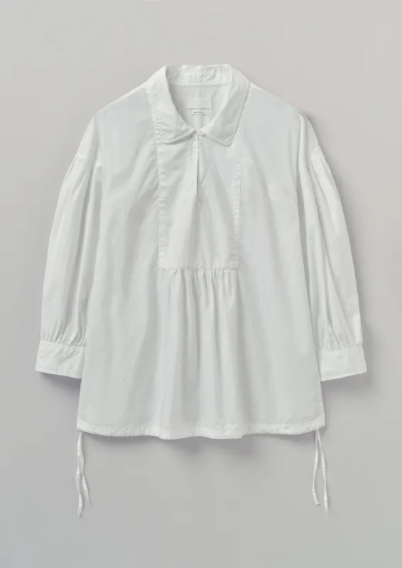 Gathered Sleeve Poplin Shirt | Paper White sold by TOAST