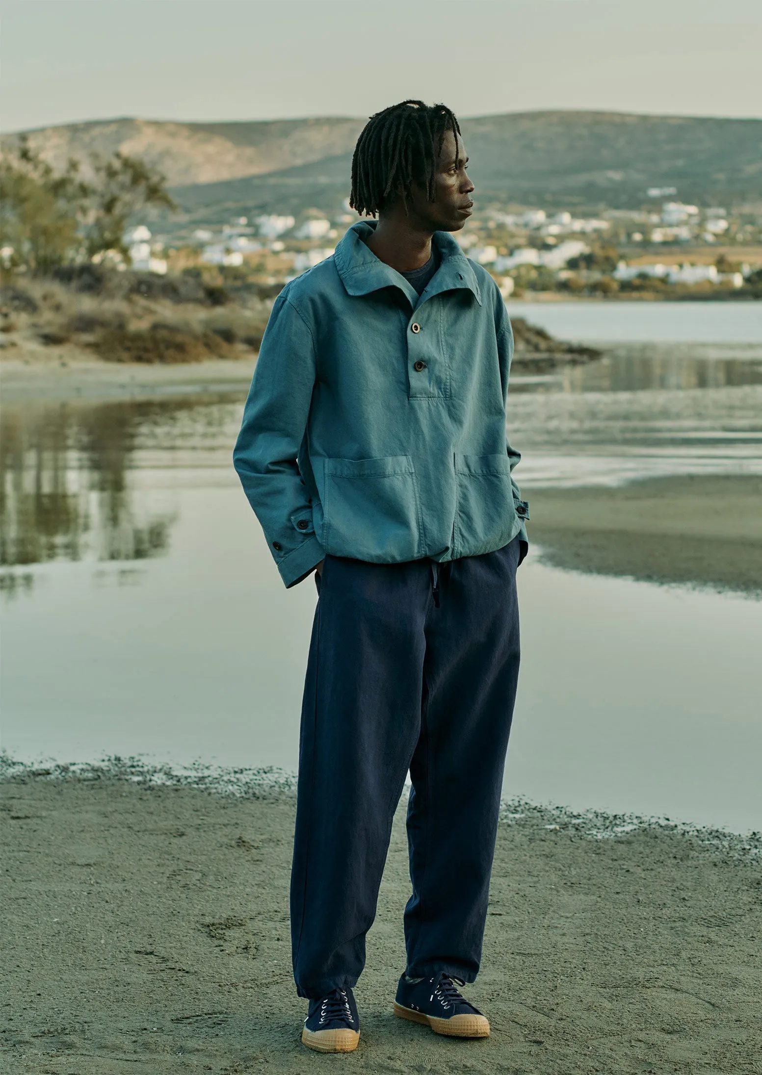 Alfie Garment Dyed Herringbone Trousers | Dark Indigo sold by TOAST product image thumbnail 3