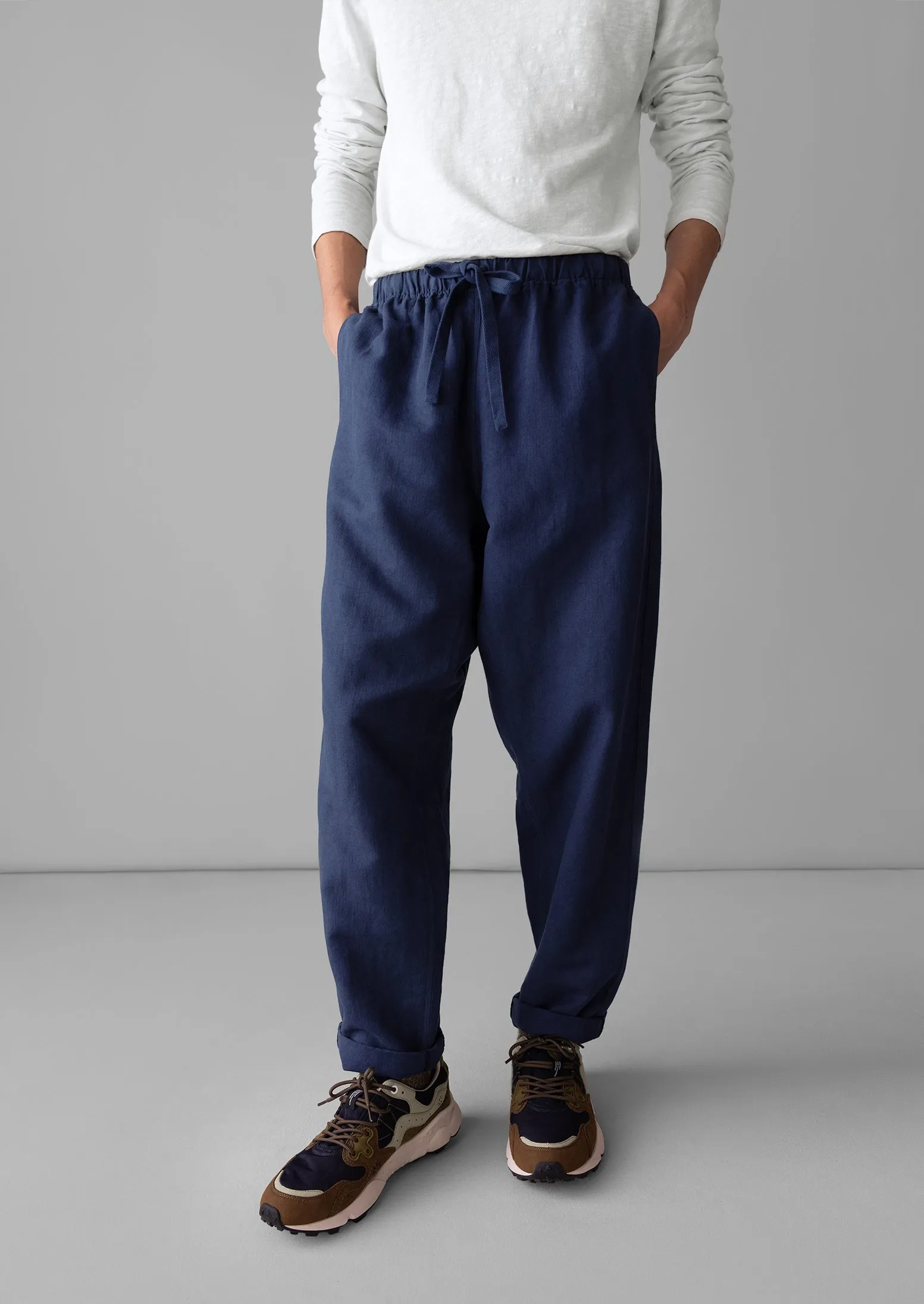 Alfie Garment Dyed Herringbone Trousers | Dark Indigo sold by TOAST product image thumbnail 4