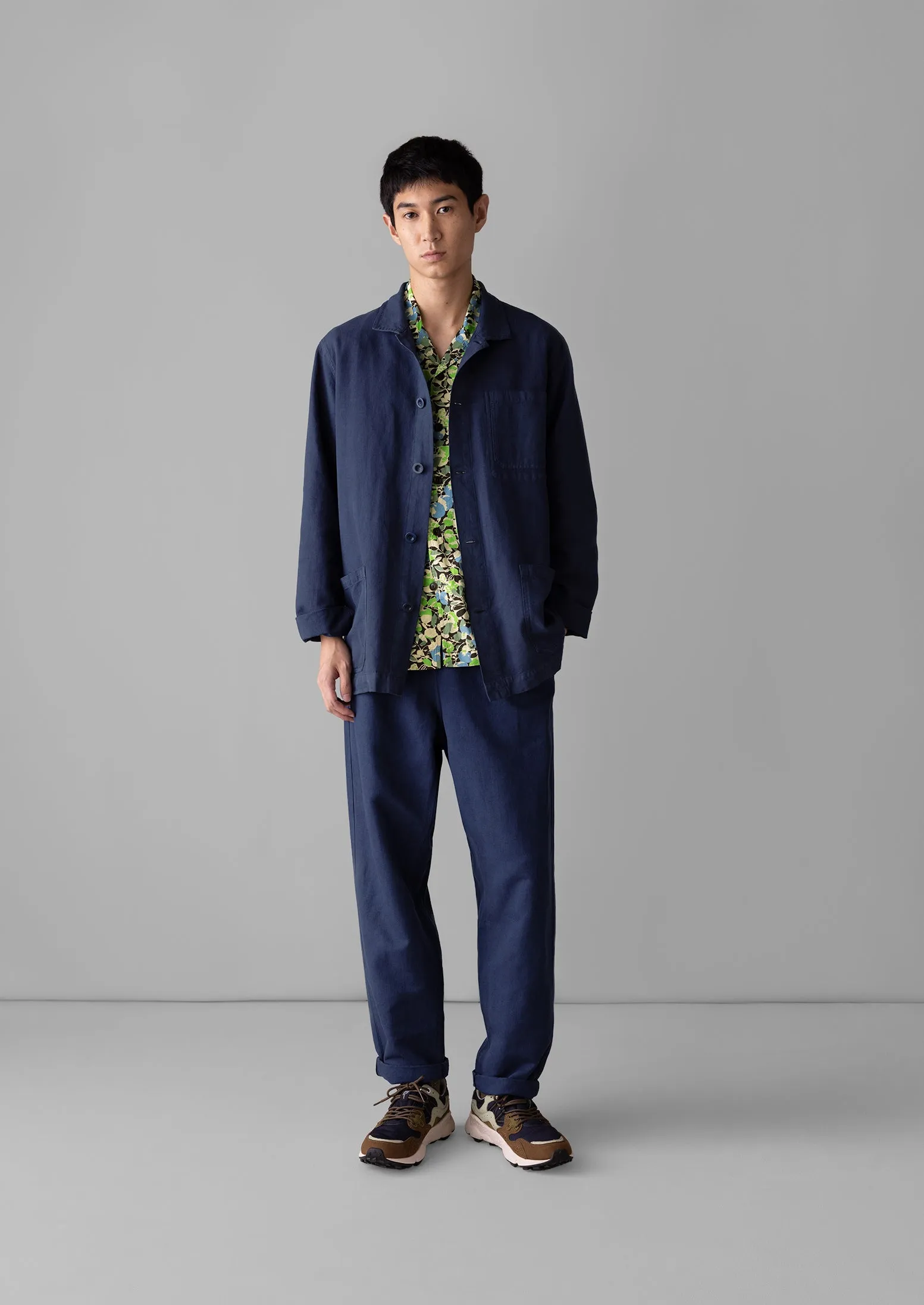 Alfie Garment Dyed Herringbone Trousers | Dark Indigo sold by TOAST product image thumbnail 5