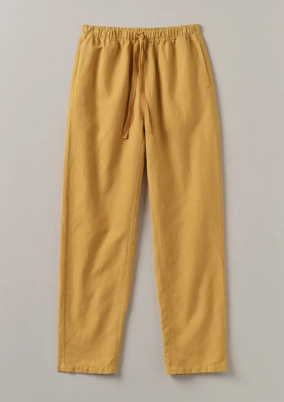 Alfie Garment Dyed Herringbone Trousers | Mustard sold by TOAST