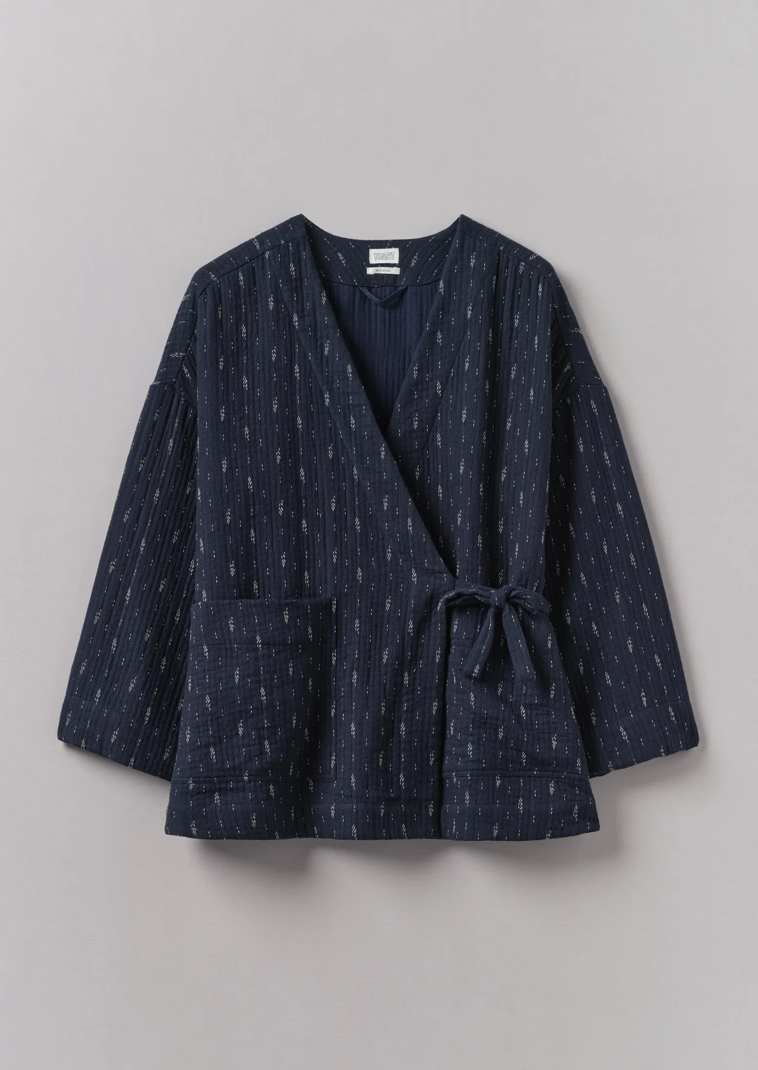 Dobby Cotton Lounge Jacket | Indigo Blue sold by TOAST