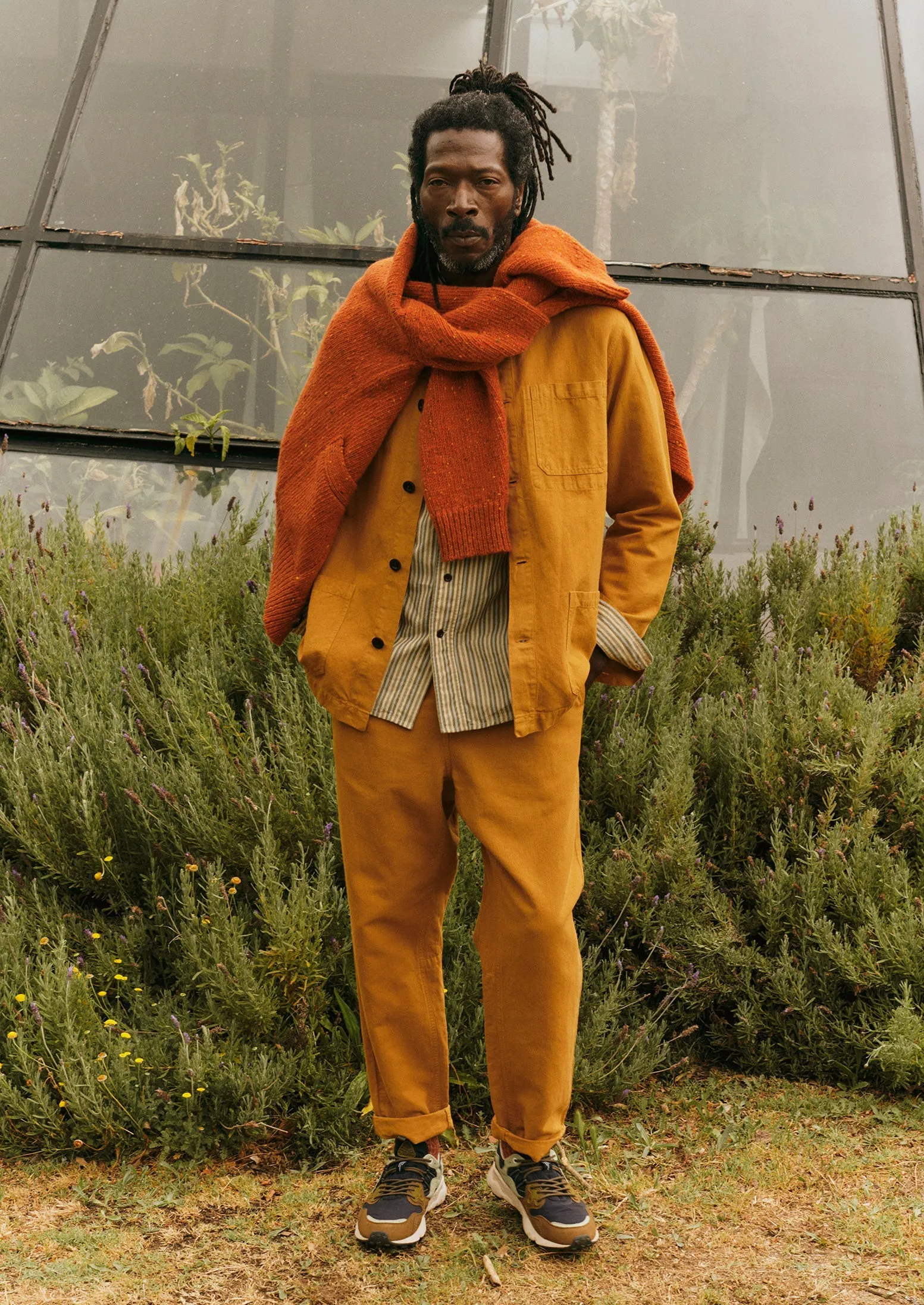 Garment Dyed Herringbone Trousers | Mustard sold by TOAST product image thumbnail 2