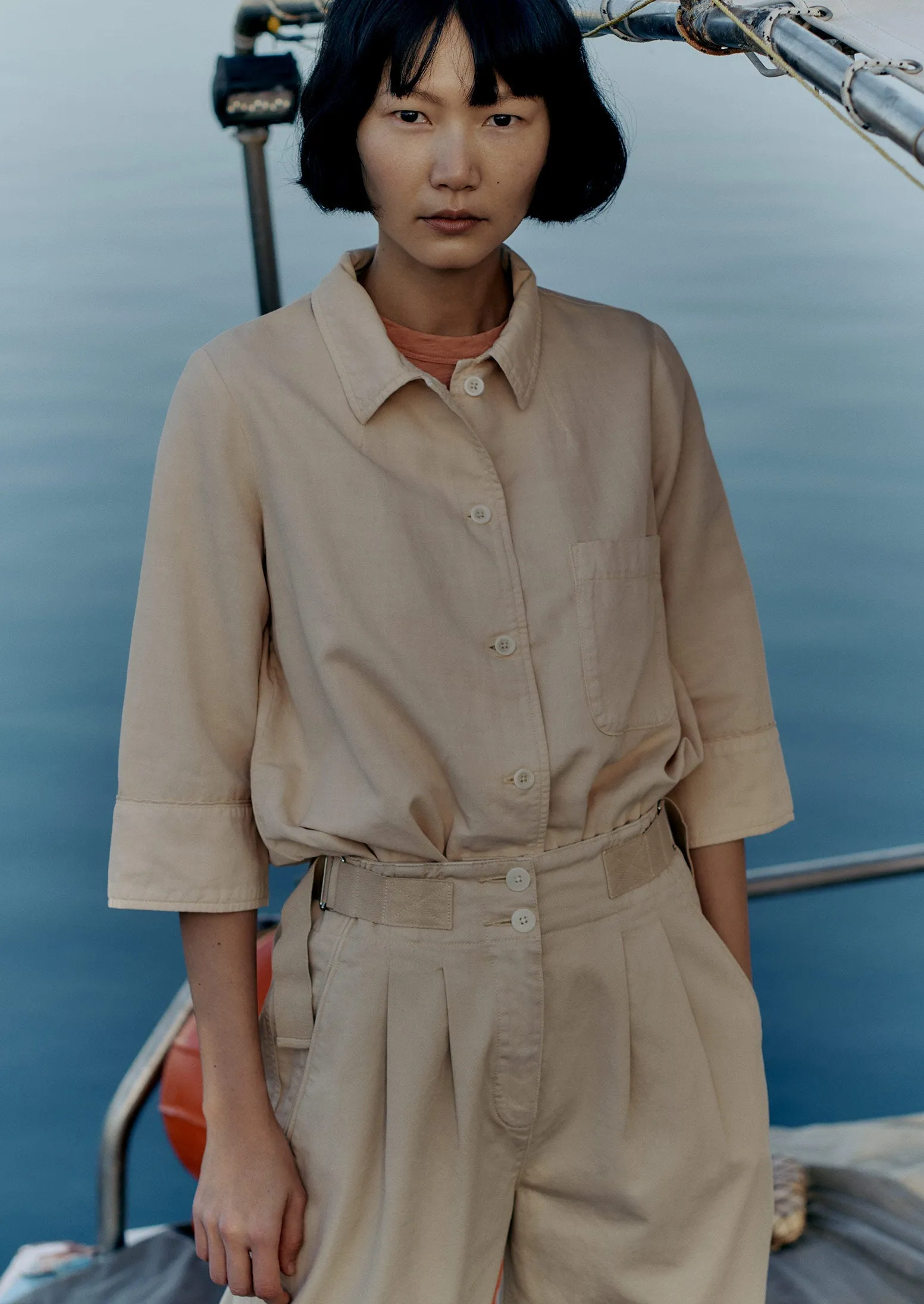 Cotton Linen Twill Workwear Shirt | Shell sold by TOAST product image thumbnail 3