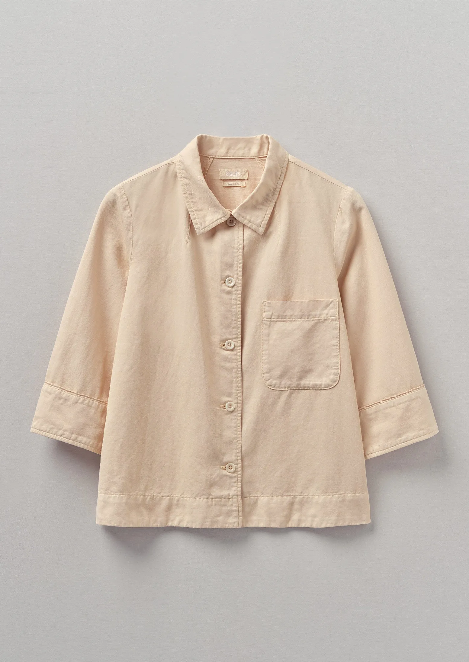 Cotton Linen Twill Workwear Shirt | Shell sold by TOAST