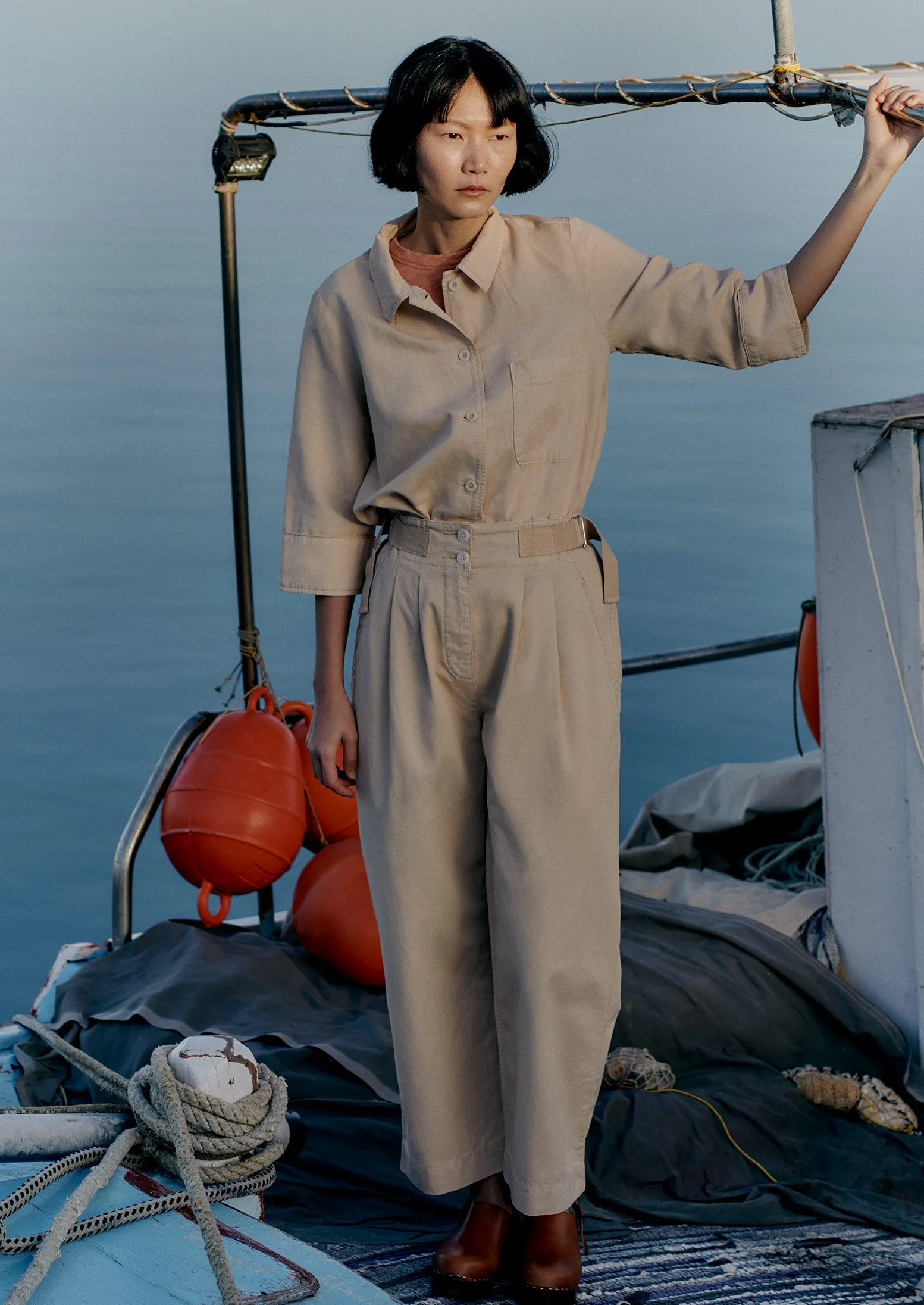 Cotton Linen Twill Workwear Shirt | Shell sold by TOAST product image thumbnail 2