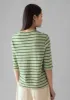 Cleo Stripe Cotton Half Sleeve Tee | Sage sold by TOAST