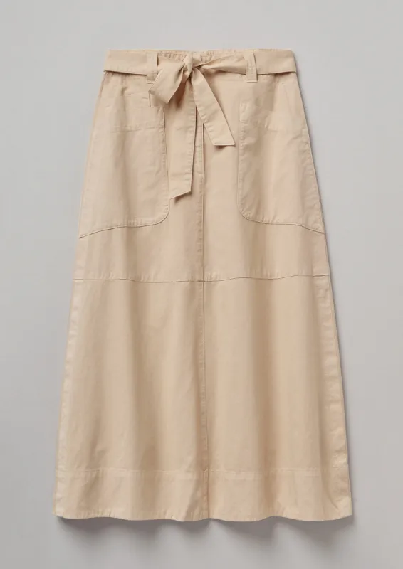 A Line Cotton Linen Skirt | Shell sold by TOAST