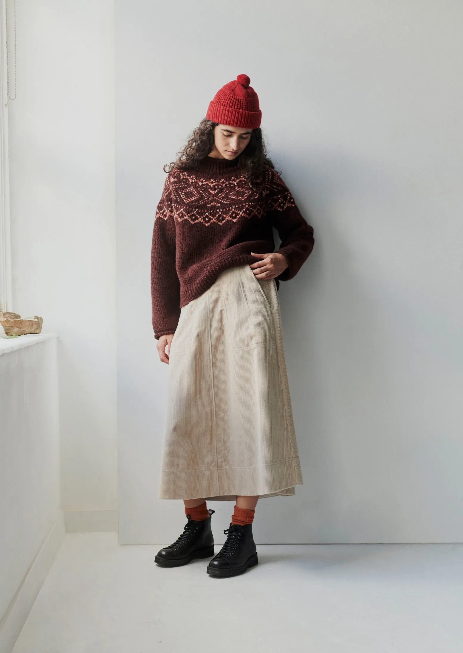 Organic Cord A Line Skirt | Moonstone sold by TOAST product image thumbnail 2