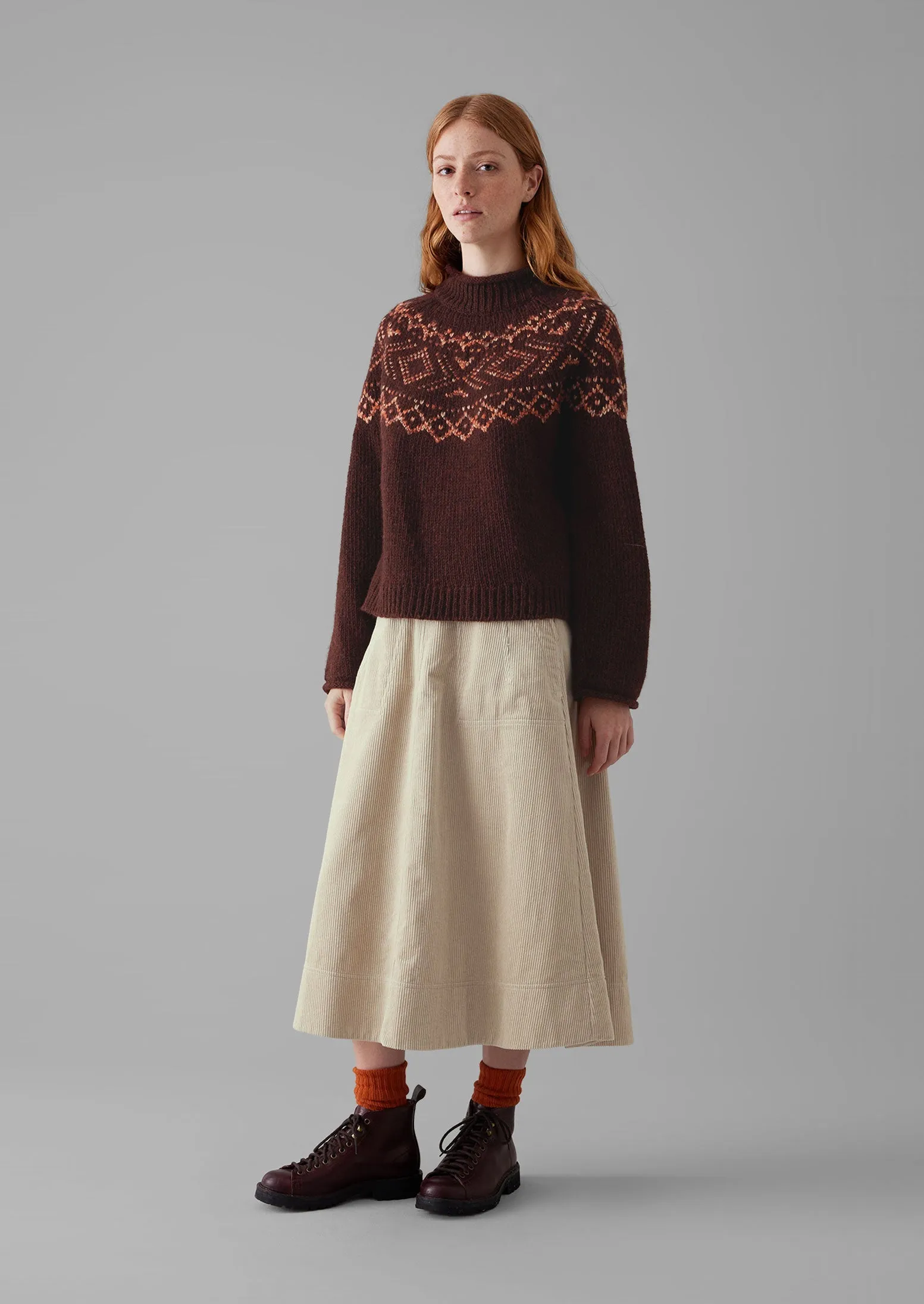 Organic Cord A Line Skirt | Moonstone sold by TOAST product image thumbnail 3
