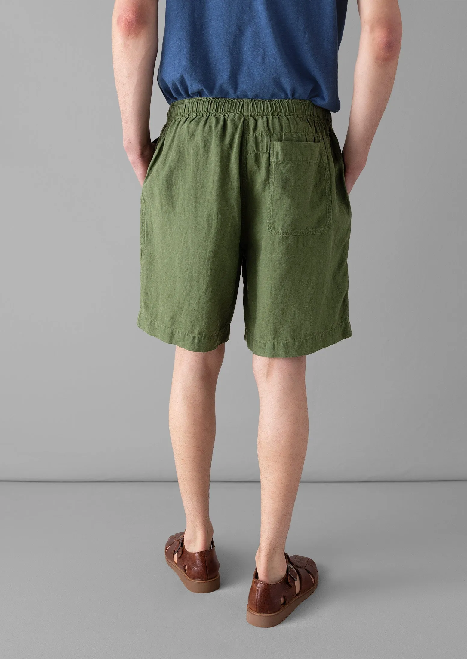 Garment Dyed Linen Drawstring Shorts | Propagator Green sold by TOAST product image thumbnail 4