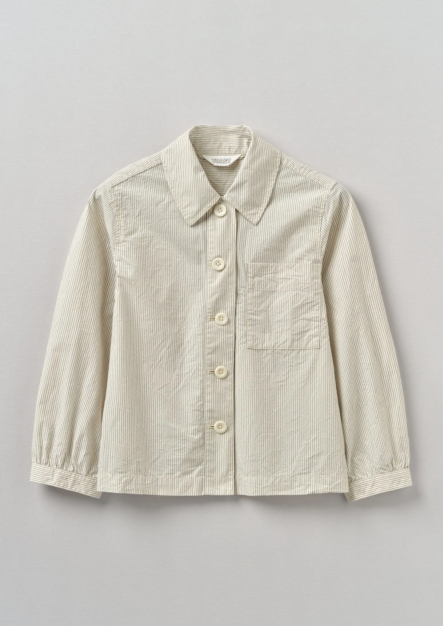 Patch Pocket Stripe Organic Cotton Shirt | Sunwashed Blue sold by TOAST