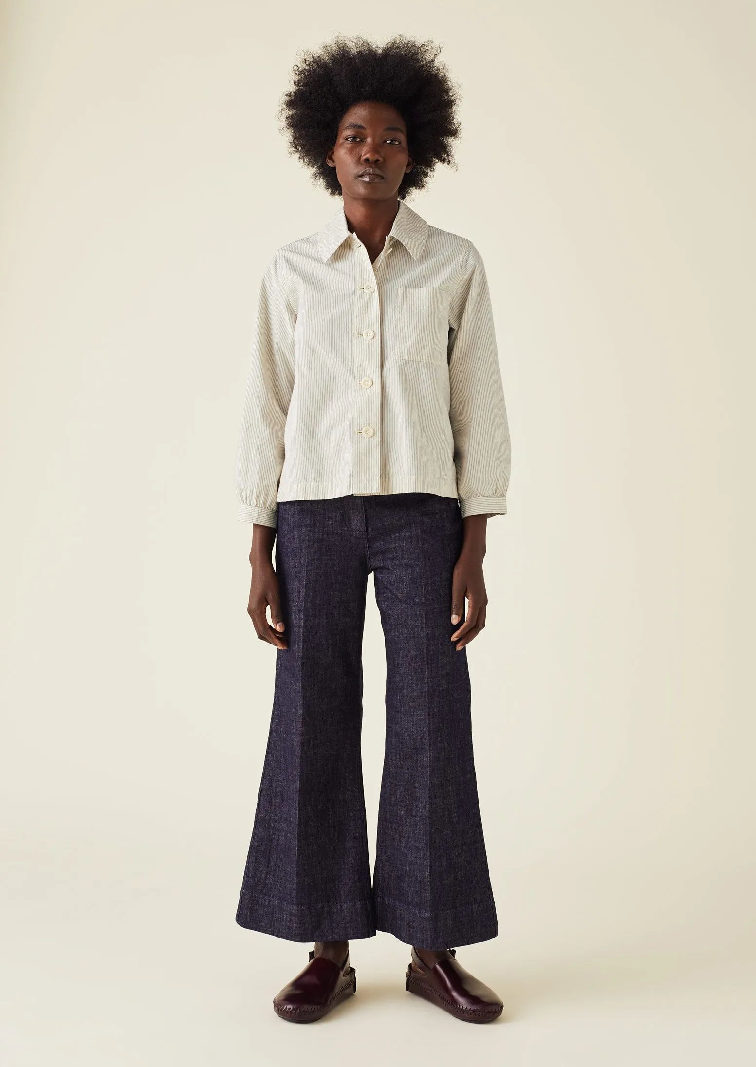 Patch Pocket Stripe Organic Cotton Shirt | Sunwashed Blue sold by TOAST product image thumbnail 2