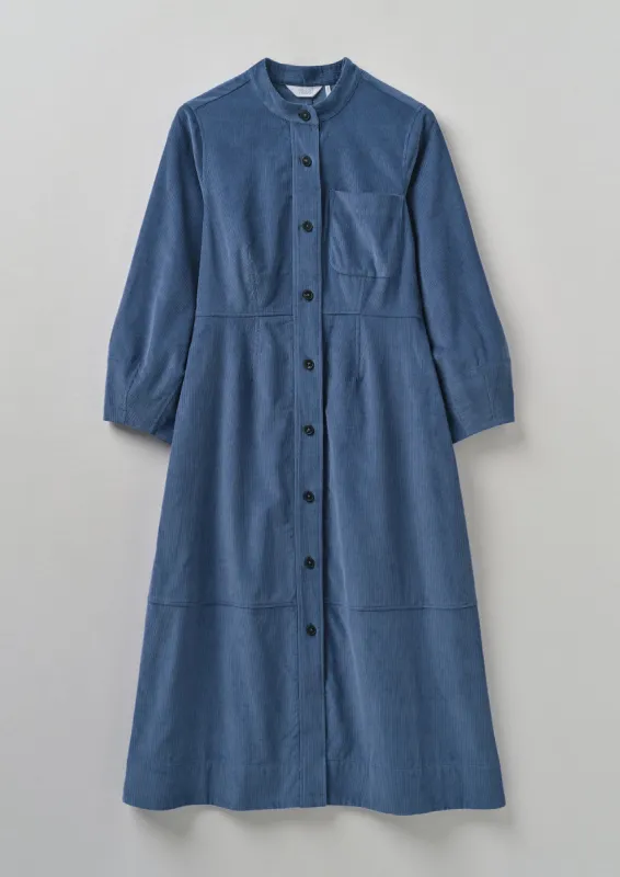 Soft Organic Cord Neat Dress | Delft Blue sold by TOAST