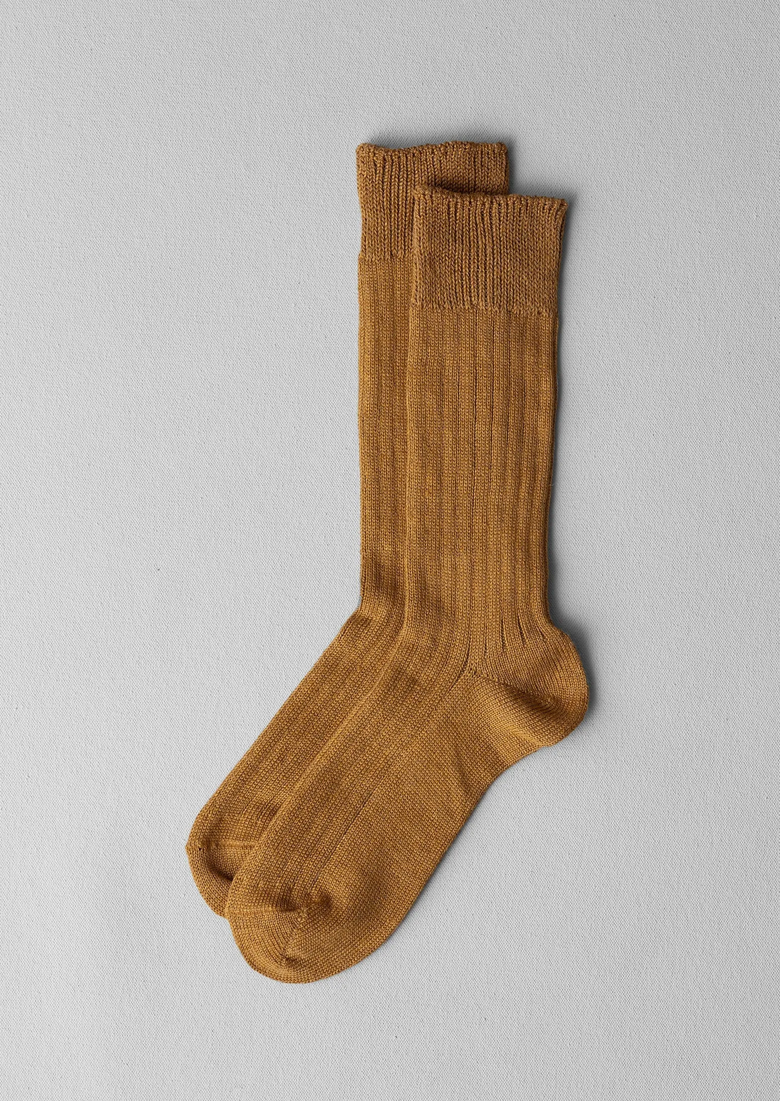 Rototo Linen Cotton Socks | Dull Gold sold by TOAST