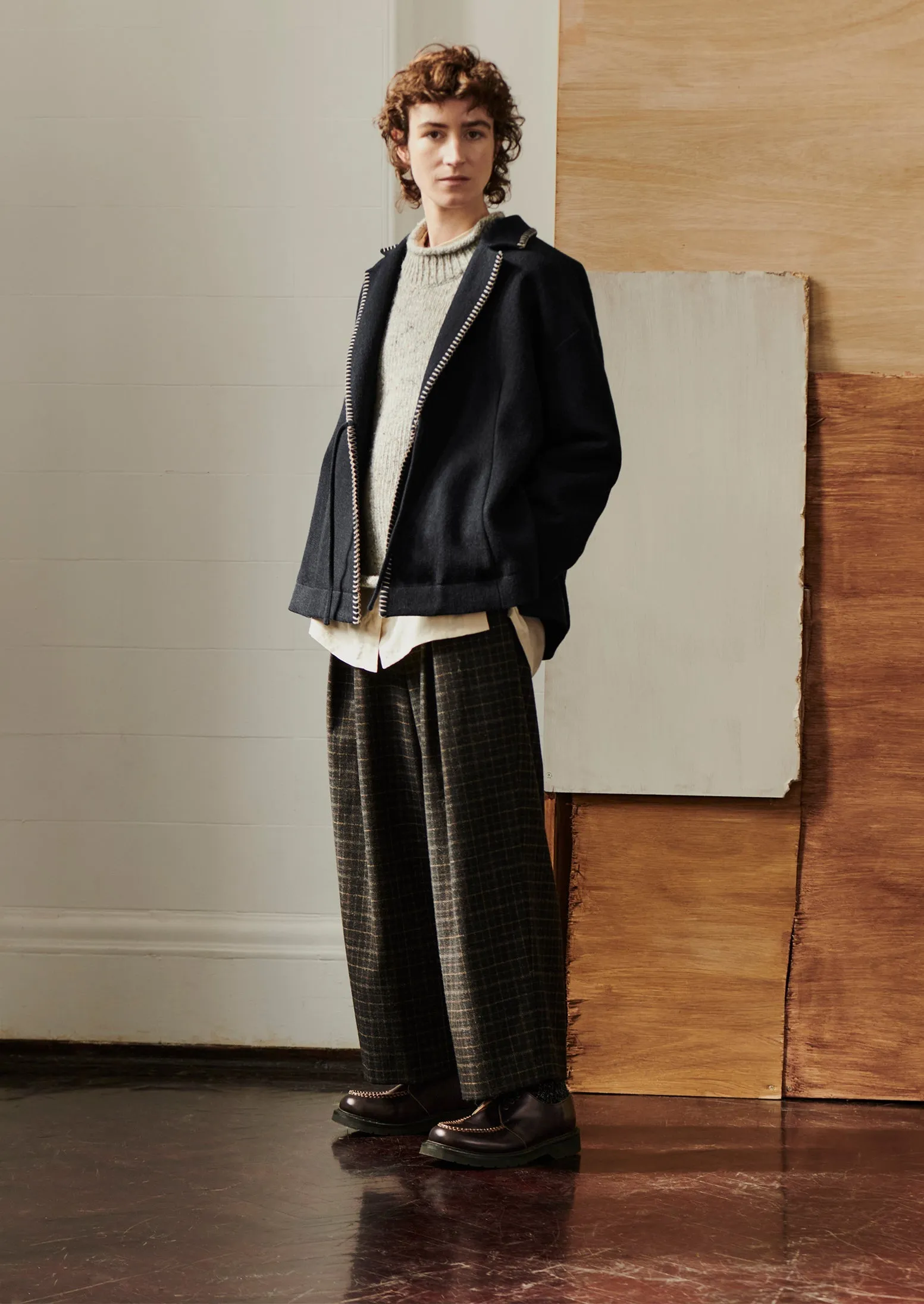 Blanket Stitch Wrap Jacket | Slate sold by TOAST product image thumbnail 2