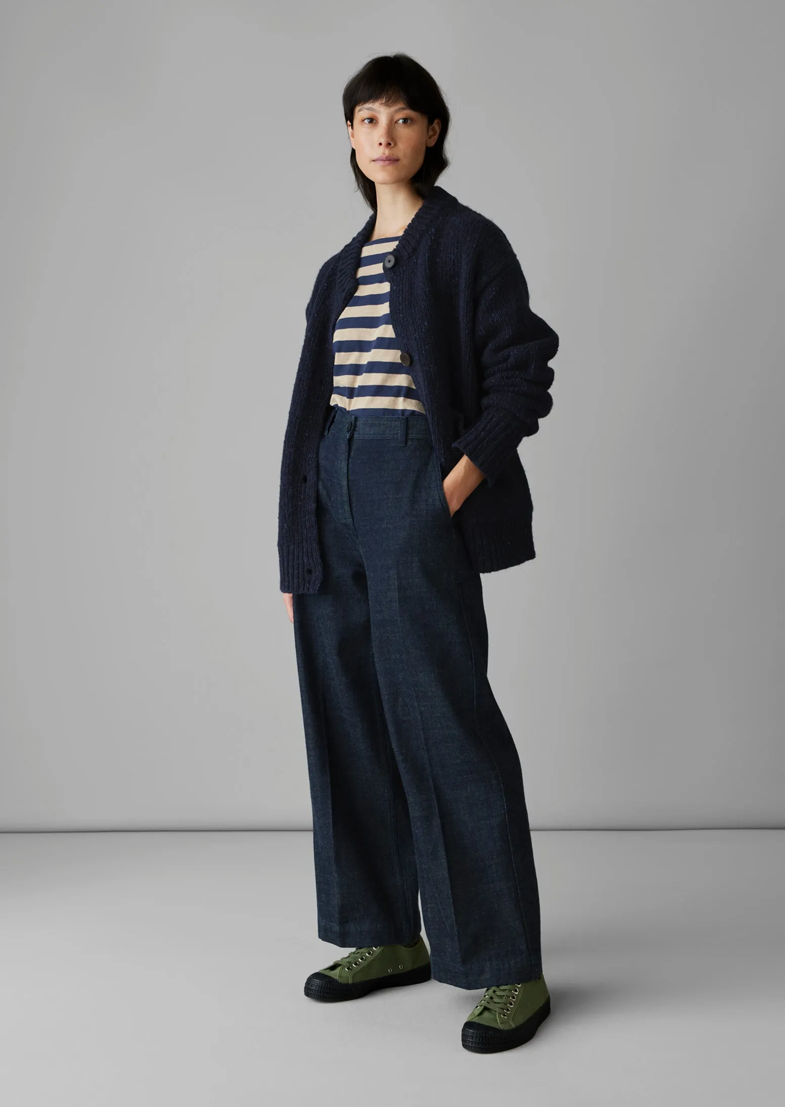 Donegal Wool Knitted Jacket | Navy sold by TOAST product image thumbnail 3