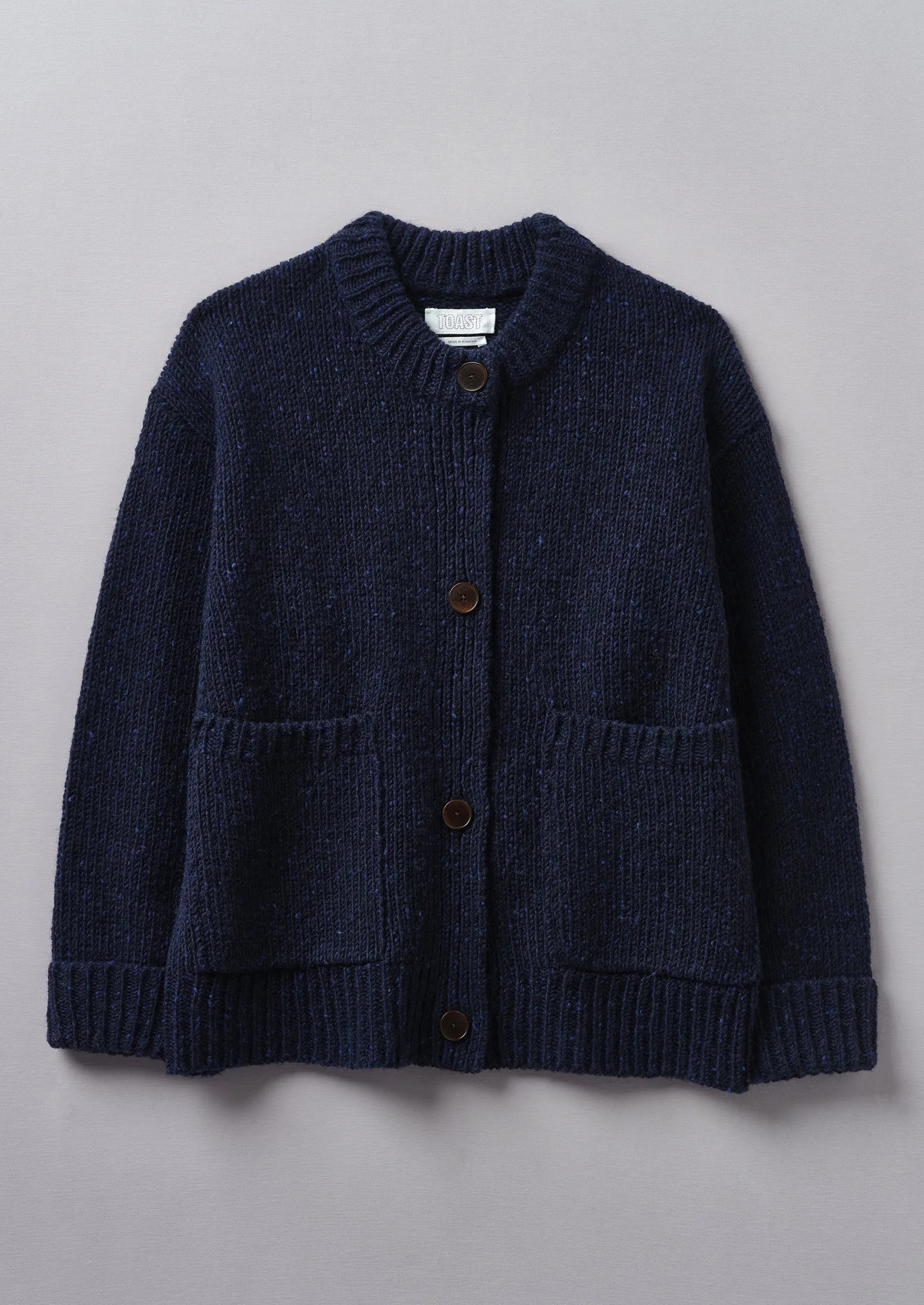 Donegal Wool Knitted Jacket | Navy sold by TOAST