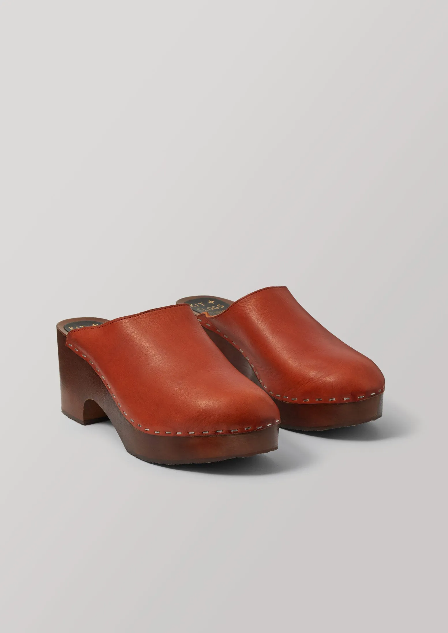 Kit and Clogs Studio Leather Mules | Amber sold by TOAST