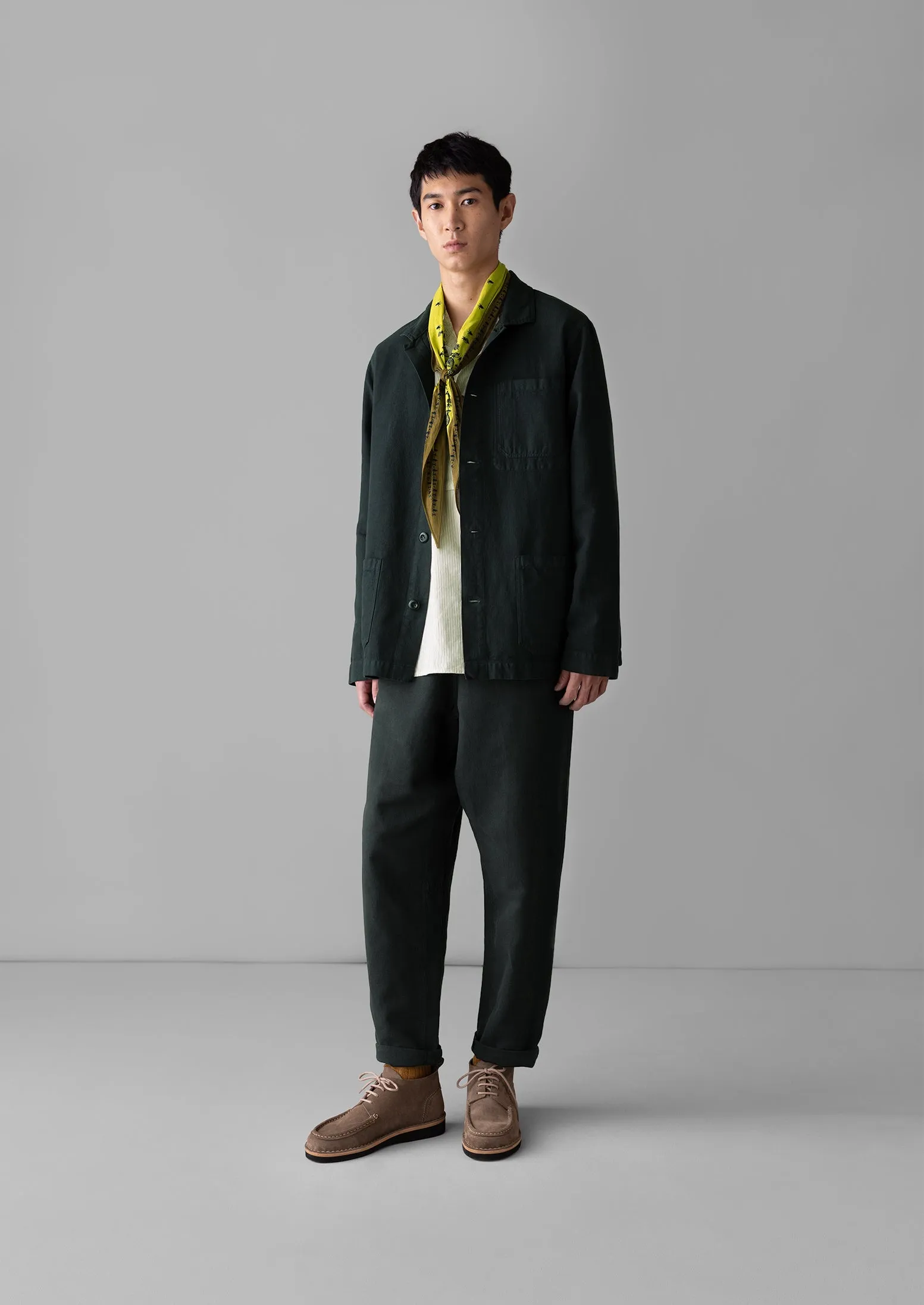 Garment Dyed Herringbone Trousers | Washed Black sold by TOAST product image thumbnail 3