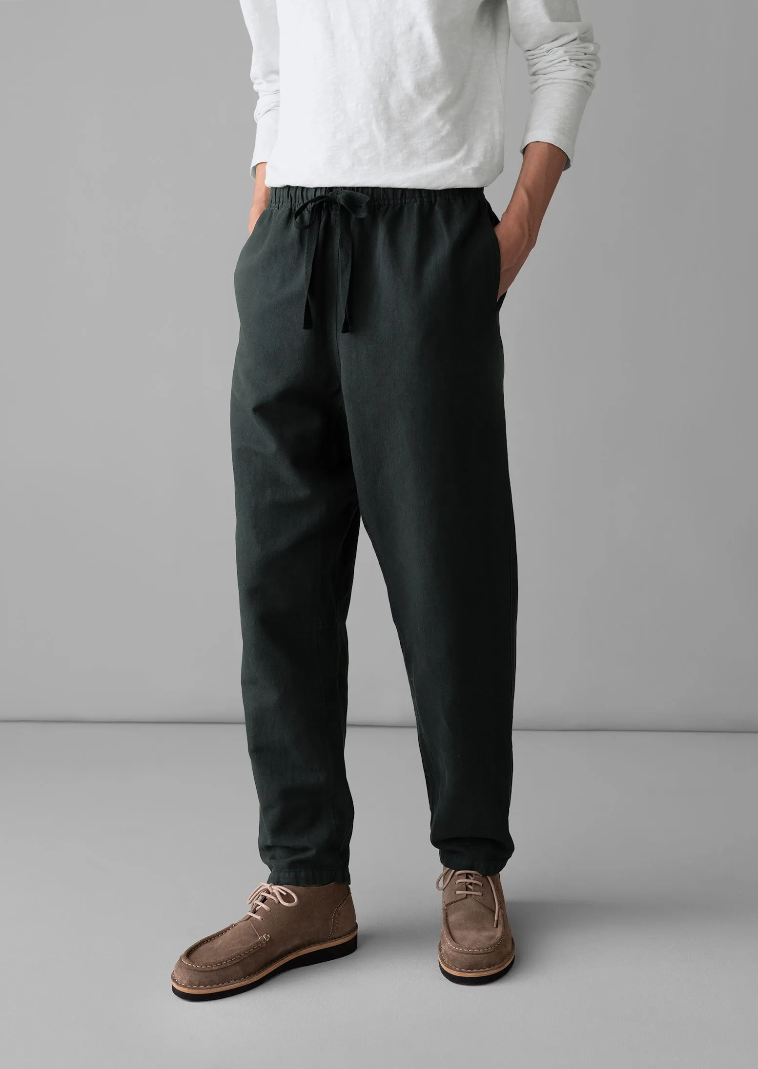 Garment Dyed Herringbone Trousers | Washed Black sold by TOAST product image thumbnail 2