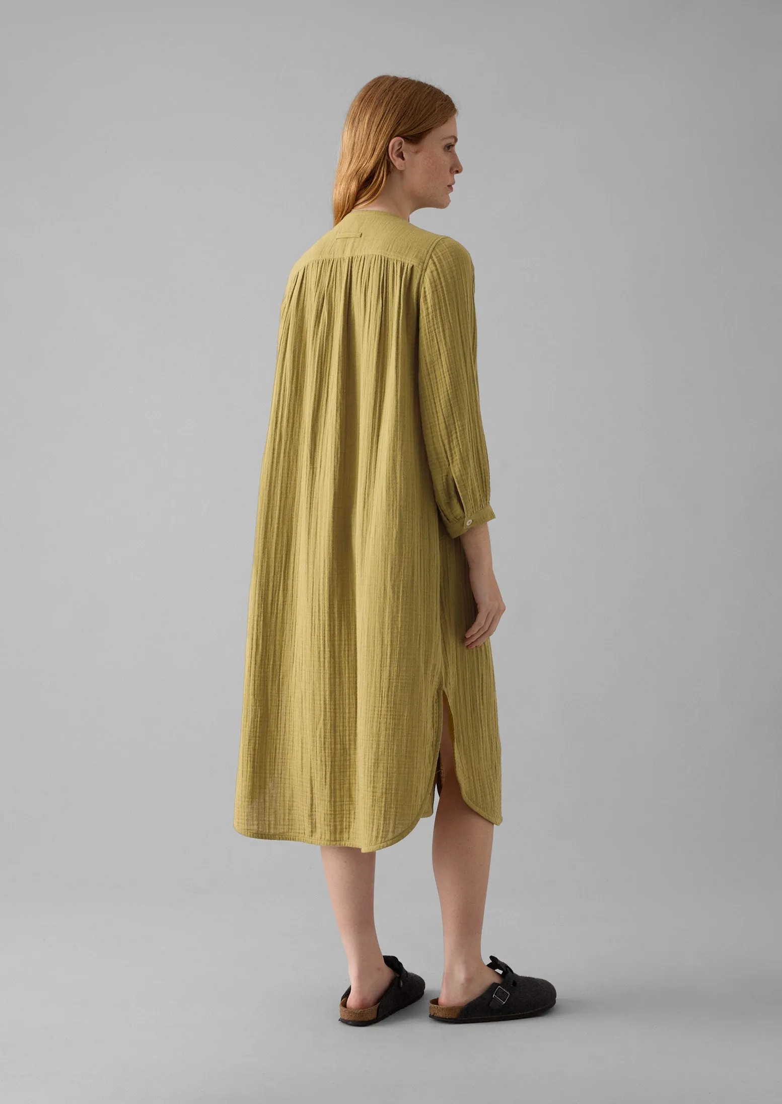 Crinkle Cotton Kaftan Nightdress | Soft Olive sold by TOAST product image thumbnail 2