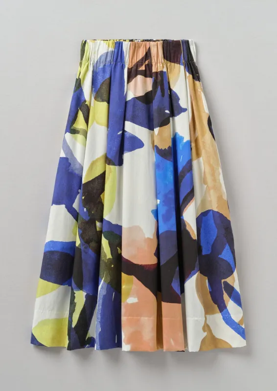 Abstract Paint Organic Cotton Skirt | Woad/Multi sold by TOAST
