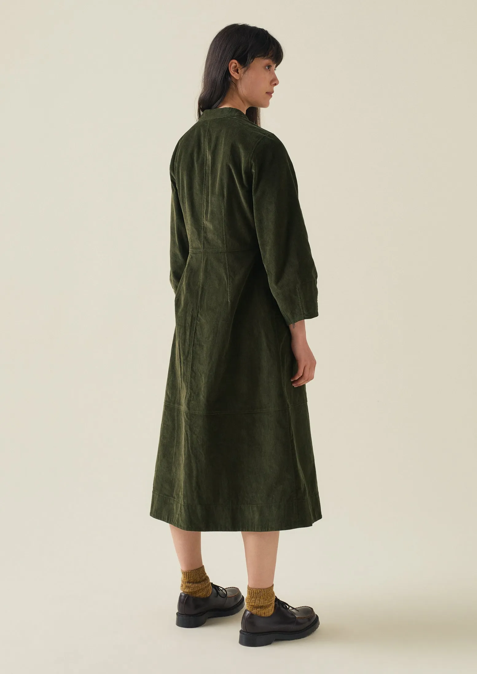 Soft Organic Cord Neat Dress | Tent Green sold by TOAST product image thumbnail 4