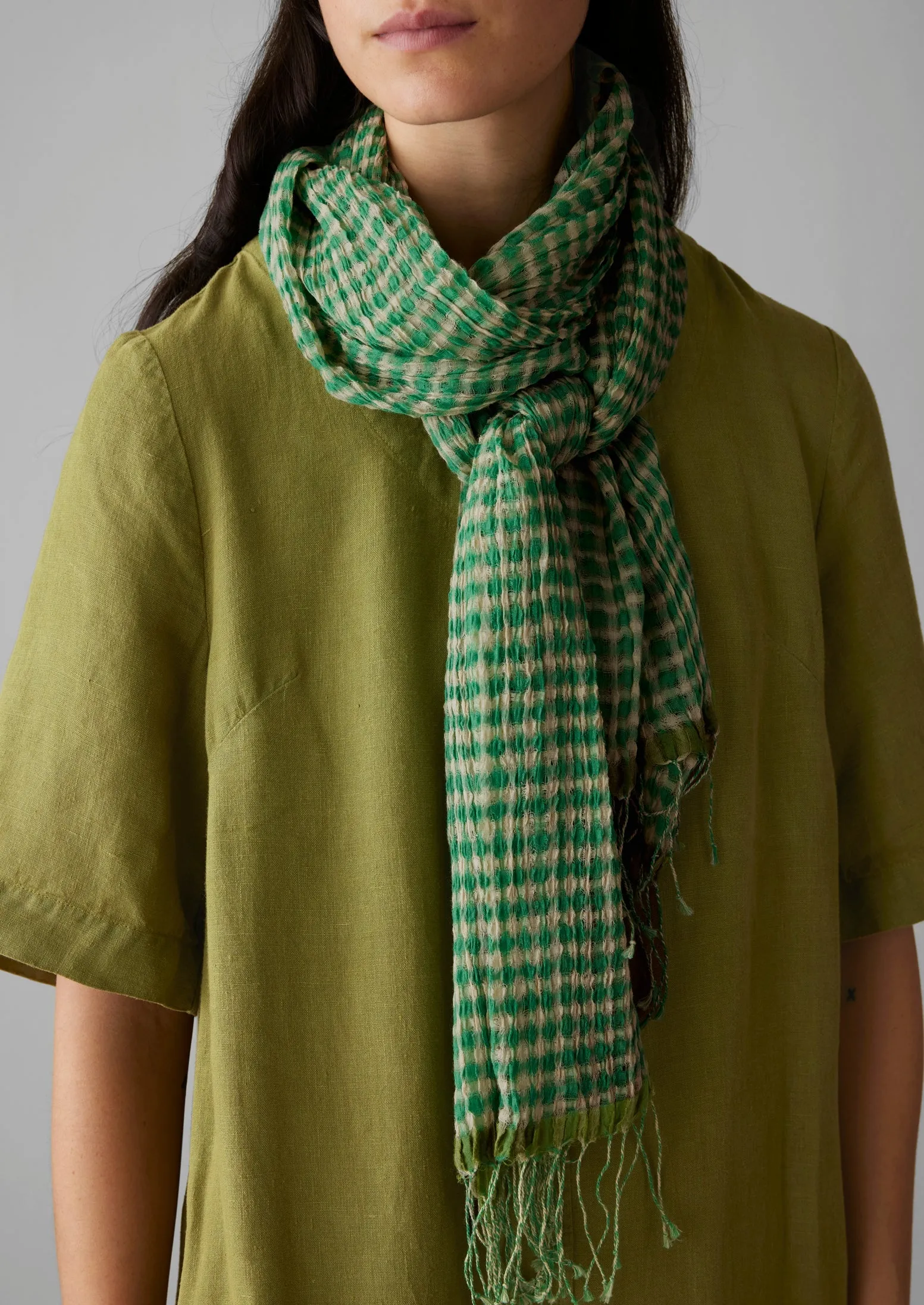 Island Gingham Hand Woven Scarf | Tapioca sold by TOAST product image thumbnail 3