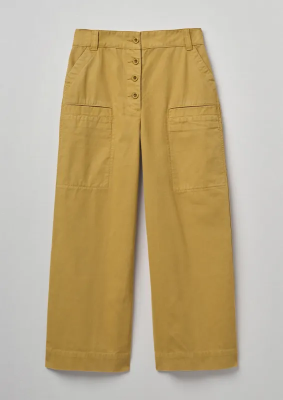 Canvas Utility Workwear Trousers | Pale Ochre sold by TOAST
