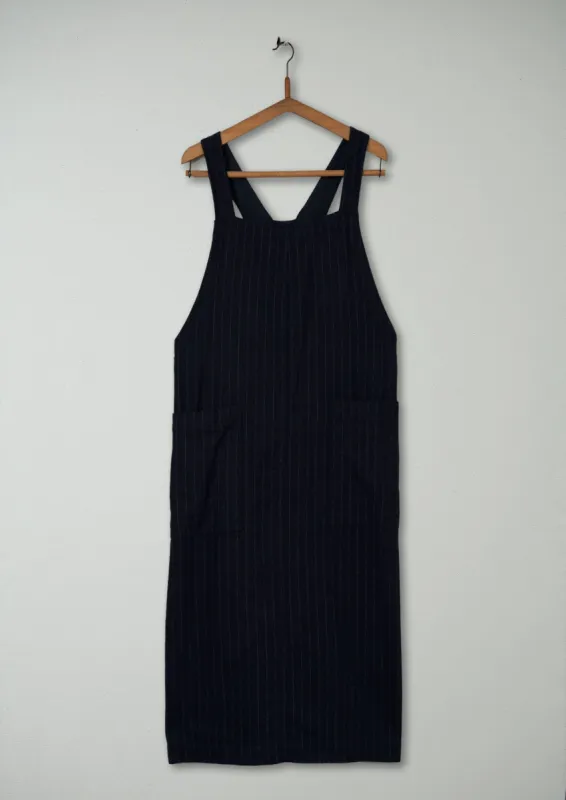 Reworn Wool Pinafore Dress Size 14 (468) | Navy sold by TOAST