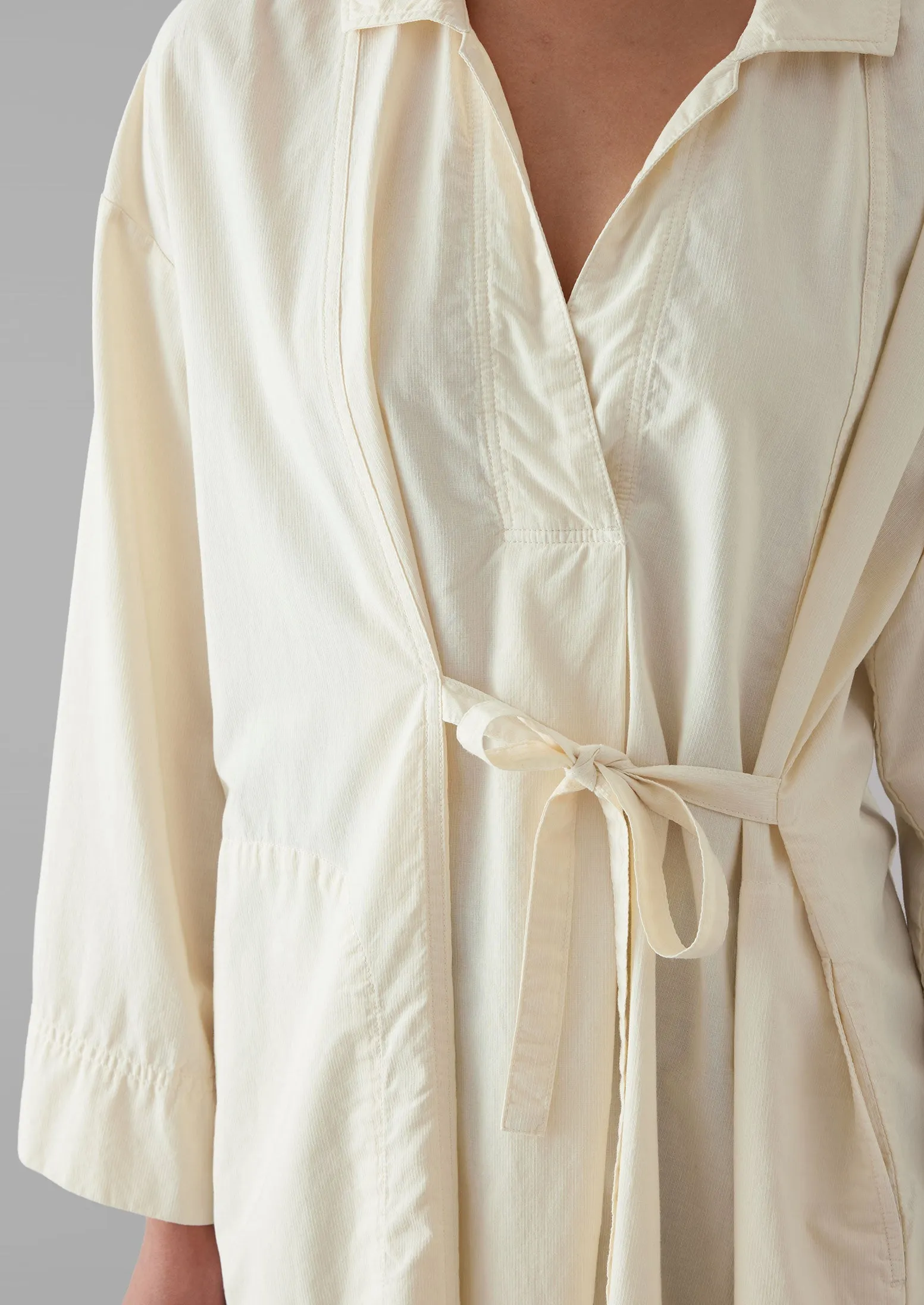 Textured Cotton Poplin Wrap Shirt | Ecru sold by TOAST product image thumbnail 4