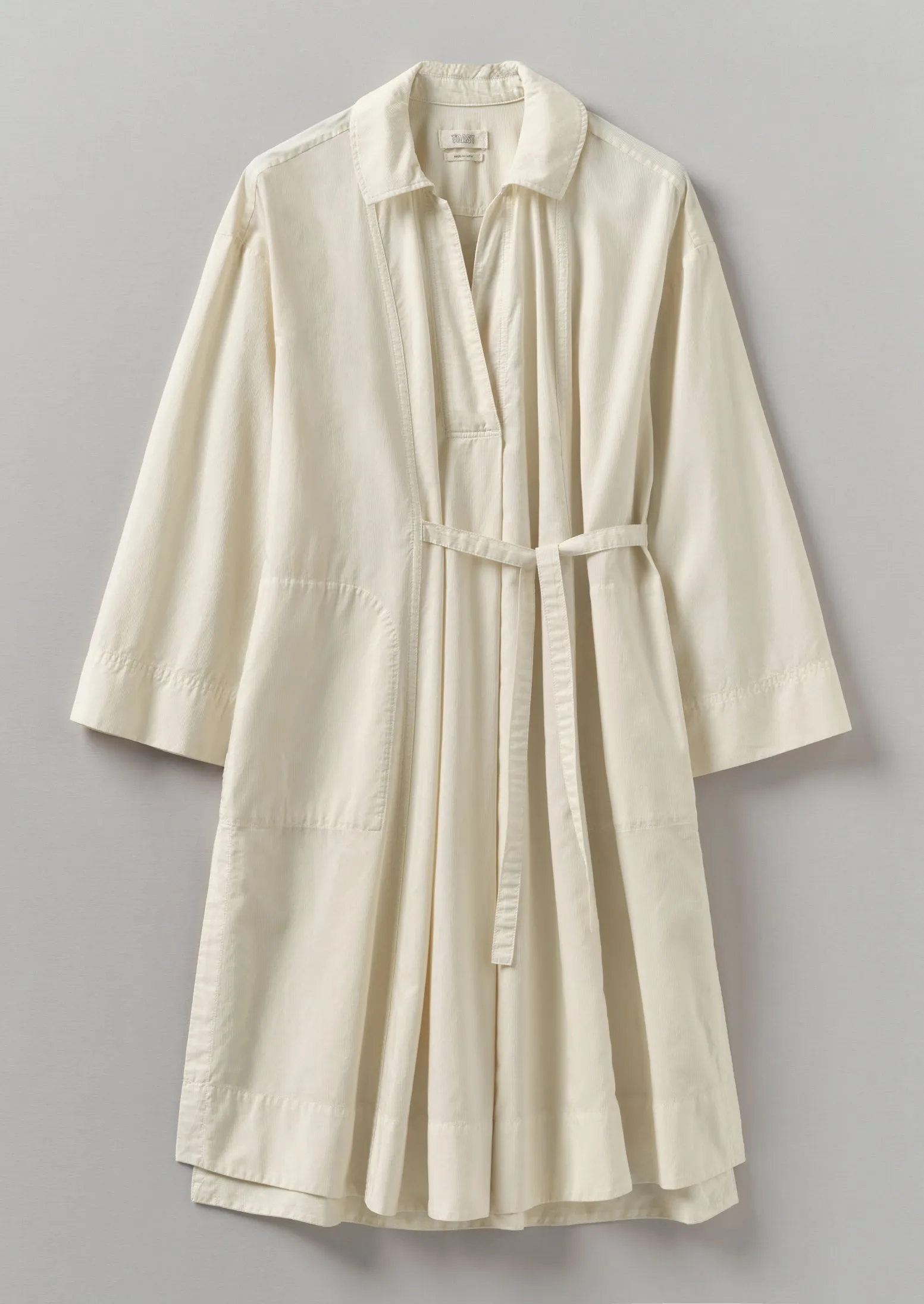 Textured Cotton Poplin Wrap Shirt | Ecru sold by TOAST