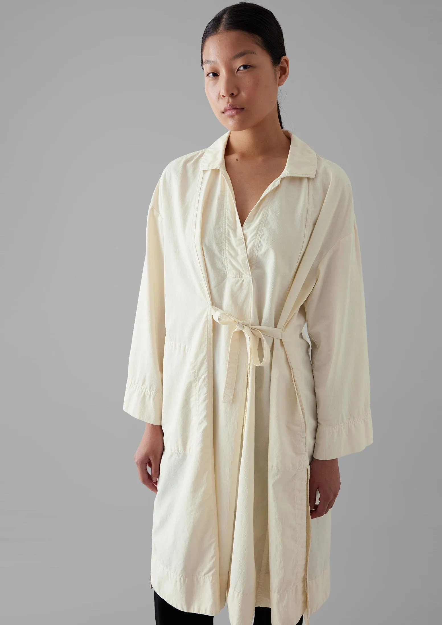 Textured Cotton Poplin Wrap Shirt | Ecru sold by TOAST product image thumbnail 5